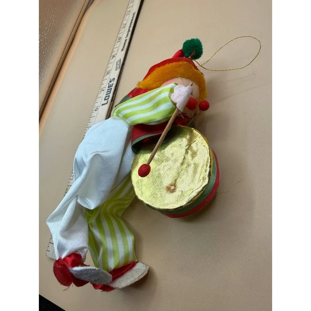 Vintage '80s‎ Russ Berrie Clown Drummer Christmas Ornament 8